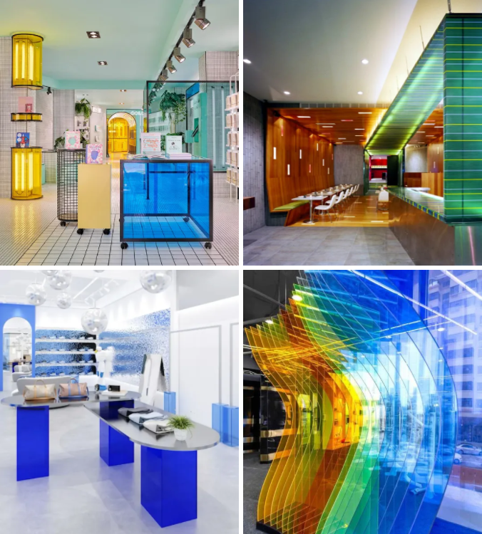 彩色亚克力板商业空间应用