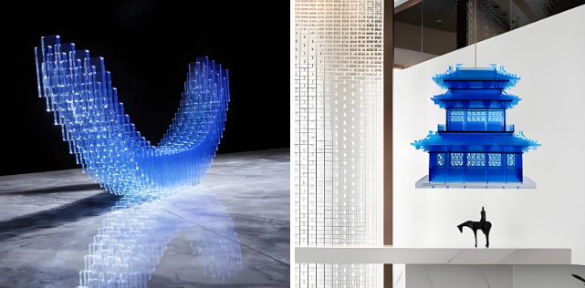 蓝色系亚克力艺术装置 蓝色系亚克力艺术装置