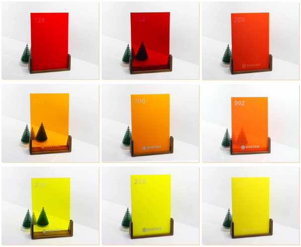 新涛橘红色系亚克力